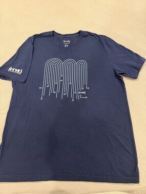 MT Navy Short-Sleeve Tee with Light Blue Circuit Graphic